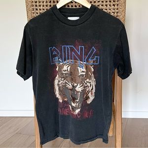 Anine Bing Tiger Tee, Size XS, Black